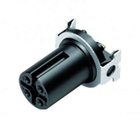 M12 Female receptacle, Contacts: 4, unshielded, SMT, IP67, for SMT