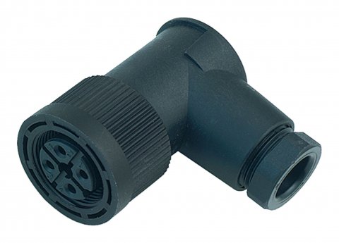 M18 Female angled connector, Contacts: 4, 6.5-8.0 mm, unshielded, screw clamp, IP67