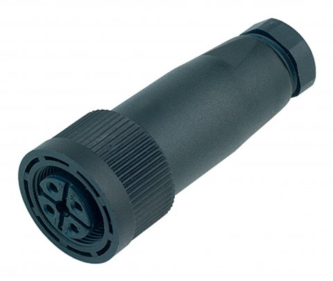 M18 Female cable connector, Contacts: 4, 6.5-8.0 mm, unshielded, screw clamp, IP67, UL