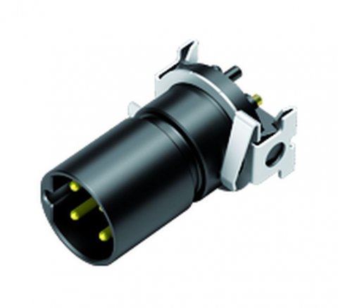 M12 Male receptacle, Contacts: 4, shieldable, SMT, IP67