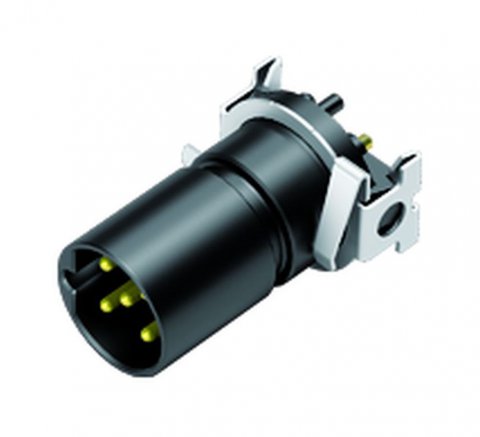 M12 Male receptacle, Contacts: 5, shieldable, SMT, IP67