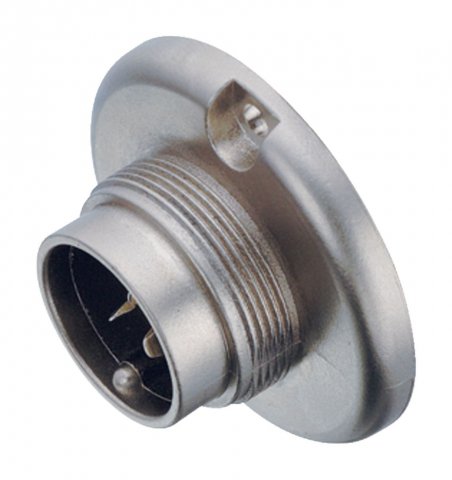 M25 Male panel mount connector, Contacts: 12, shieldable, solder, IP40