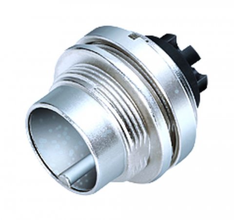 M16 Male panel mount connector, Contacts: 8 (08-a), unshielded, crimping (Crimp contacts must be ordered separately), IP40