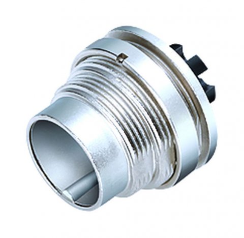 M16 Male panel mount connector, Contacts: 8 (08-a), unshielded, crimping (Crimp contacts must be ordered separately), IP40, front fastened