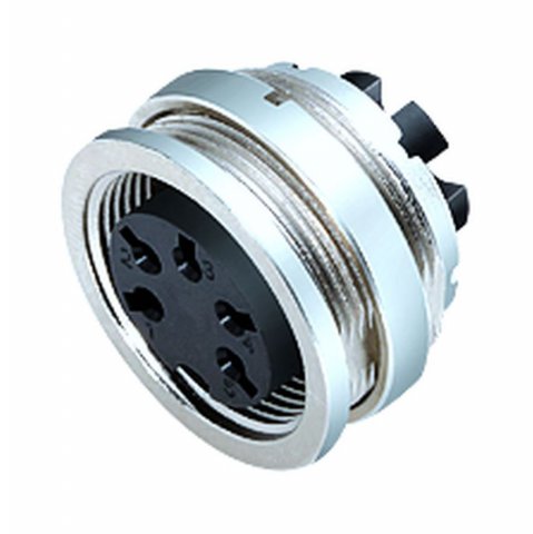 M16 Female panel mount connector, Contacts: 8 (08-a), unshielded, crimping (Crimp contacts must be ordered separately), IP40