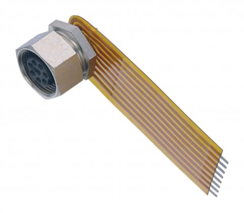 M9 Female panel mount connector, Contacts: 7, unshielded, THT, IP40