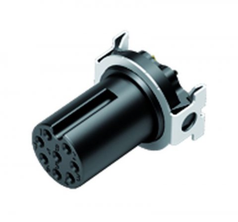 M12 Female receptacle, Contacts: 8, unshielded, SMT, IP67, for SMT