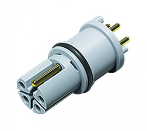 M12 Female receptacle, Contacts: 4+FE, unshielded, THR, IP68, UL