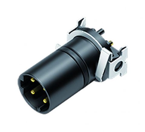 M12 Male panel mount connector, Contacts: 4, shieldable, SMT, IP67