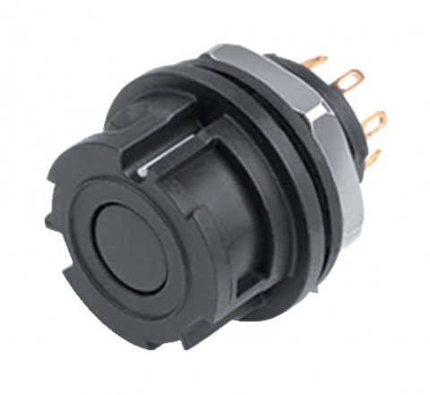 Bayonet Female panel mount connector, Contacts: 8, unshielded, solder, IP67