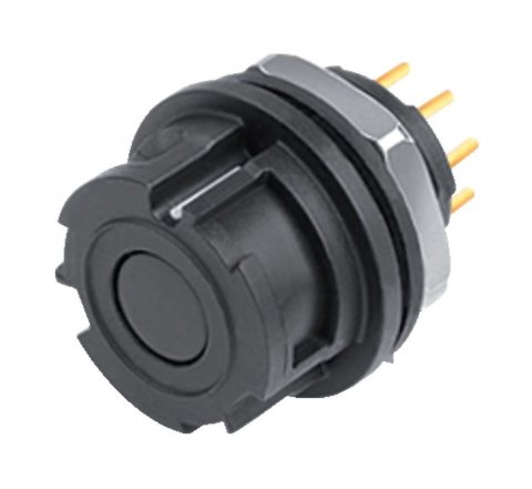 Bayonet Female panel mount connector, Contacts: 8, unshielded, THT, IP67