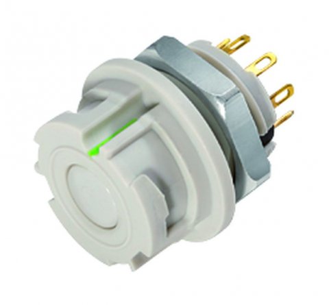 Bayonet Female panel mount connector, Contacts: 8, unshielded, solder, IP67