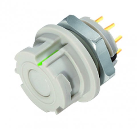 Bayonet Female panel mount connector, Contacts: 8, unshielded, THT, IP67