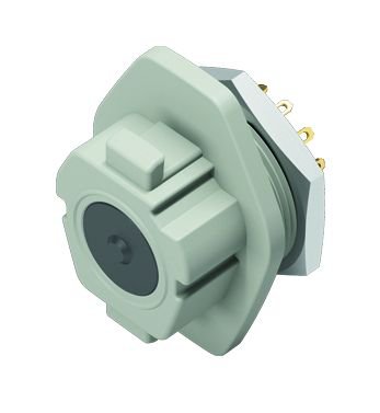 Snap-In Female panel mount connector, Contacts: 12, unshielded, solder, IP54