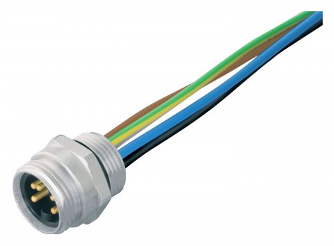 7/8" Male panel mount connector, Contacts: 4, unshielded, single wires, IP68, UL, VDE, PG 11