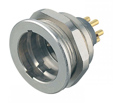 Push Pull Male panel mount connector, Contacts: 3, shieldable, solder, IP67