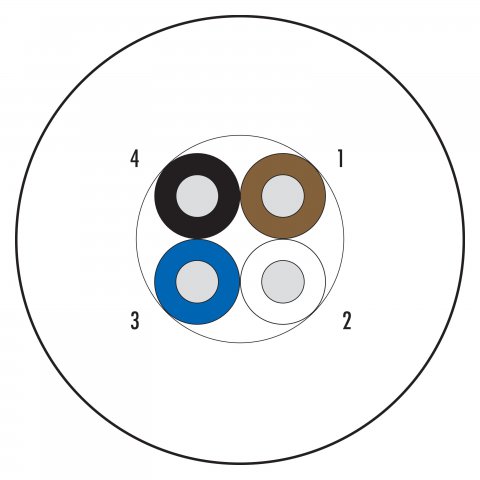 Contacts: 4 wires, unshielded, Standard, PVC, grey (RAL 7000), 4 x 0.34 mm², 100 m