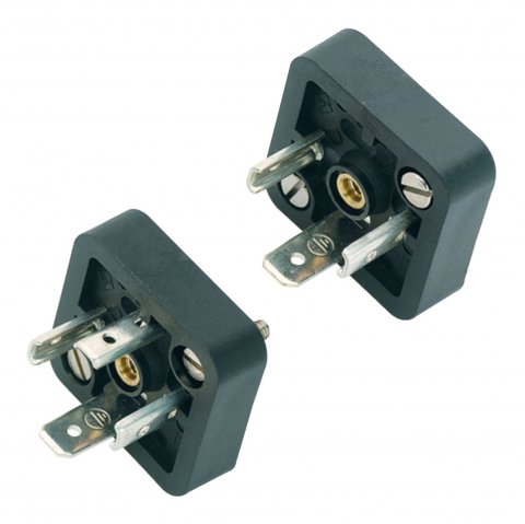 Male power connector, Contacts: 2+PE, unshielded, solder, IP40 without seal, UL, ESTI+, VDE