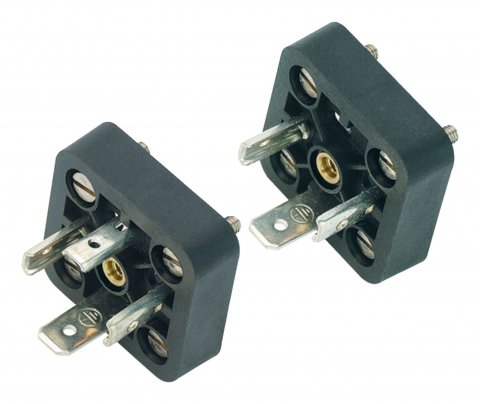 Male power connector, Contacts: 2+PE, unshielded, solder, IP40 without seal, UL, ESTI+, VDE