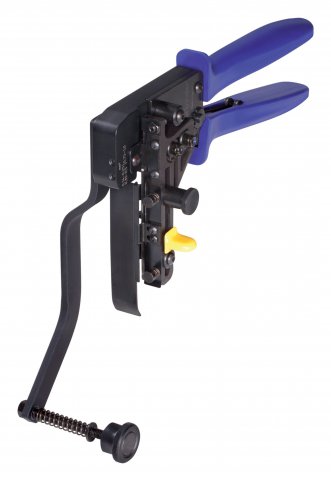 Crimping tool, for strip contact