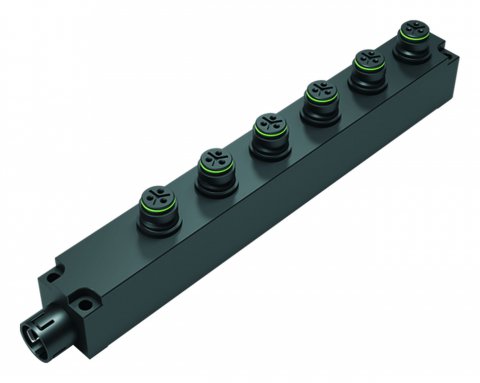 Snap-In 6-way distributor, Contacts: 3, unshielded, pluggable, IP67