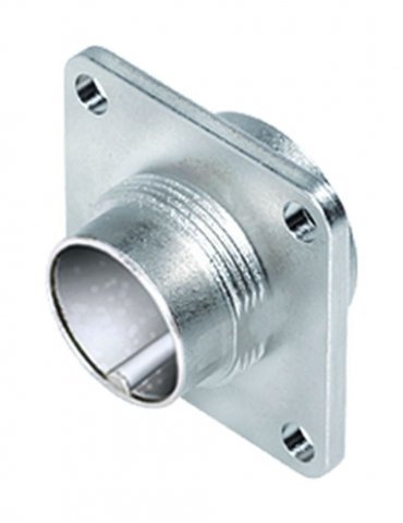 M16 Square male panel mount connector, Contacts: 4 (04-a), unshielded, crimping (Crimp contacts must be ordered separately), IP67, UL