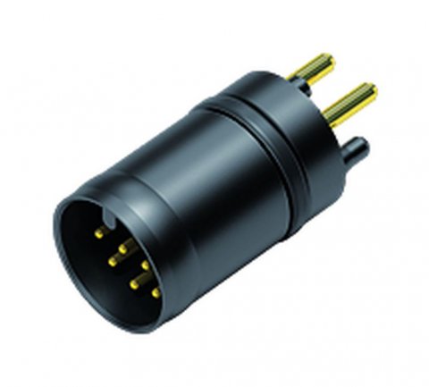 Male receptacle, Contacts: 2+7, Contact 1+2 THR / Contact 3-9 SMT, IP67 plugged and locked