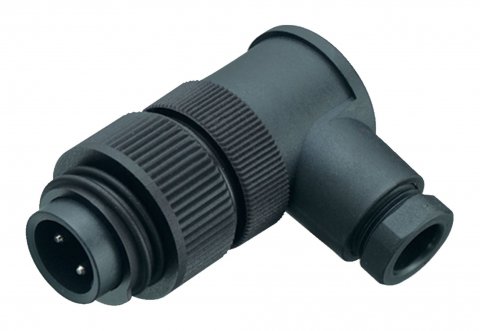 RD24 Male angled connector, Contacts: 6+PE, 6.0-8.0 mm, unshielded, crimping (Crimp contacts must be ordered separately), IP67, PG 9