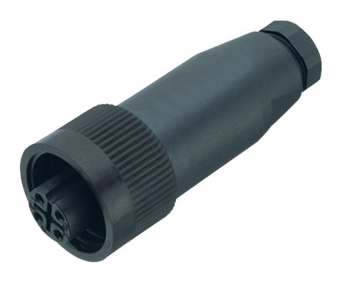 RD24 Female cable connector, Contacts: 6+PE, 6.0-8.0 mm, unshielded, crimping (Crimp contacts must be ordered separately), IP67, PG 9