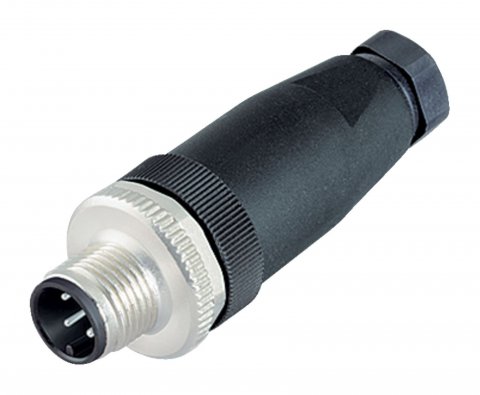 M12 Male cable connector, Contacts: 3, 4.0-6.0 mm, unshielded, screw clamp, IP67, UL