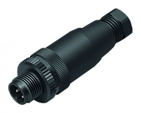 M12 Male cable connector, Contacts: 4, 4.0-6.0 mm, unshielded, screw clamp, IP67, UL