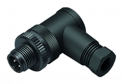 M12 Male angled connector, Contacts: 4, 4.0-6.0 mm, unshielded, screw clamp, IP67, UL