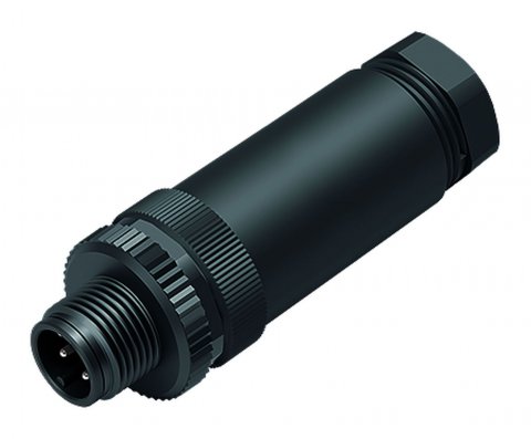 M12 Male cable connector, Contacts: 4, 6.0-8.0 mm, unshielded, screw clamp, IP67, UL