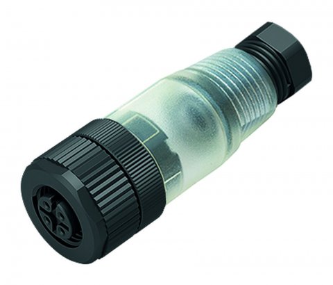 M12 Female cable connector, Contacts: 4, 4.0-6.0 mm, unshielded, screw clamp, IP67, UL