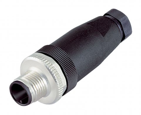 M12 Male cable connector, Contacts: 4, 6.0-8.0 mm, unshielded, crimping (Crimp contacts must be ordered separately), IP67, UL