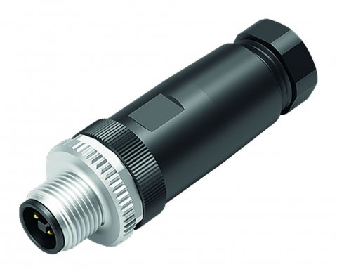 M12 Male cable connector, Contacts: 4, 6.0-8.0 mm, unshielded, screw clamp, IP67, UL, VDE