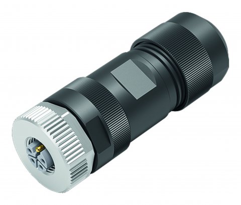 M12 Female cable connector, Contacts: 4+FE, 8.0-13.0 mm, unshielded, screw clamp, IP67, UL, M12x1.0