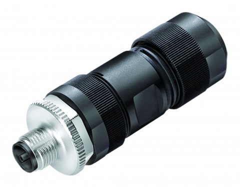 M12 Male cable connector, Contacts: 4+PE, 8.0-13.0 mm, unshielded, screw clamp, IP67, UL