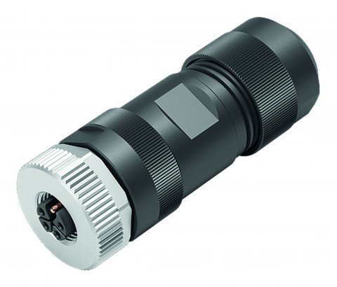 M12 Female cable connector, Contacts: 4+PE, 8.0-13.0 mm, unshielded, screw clamp, IP67, UL