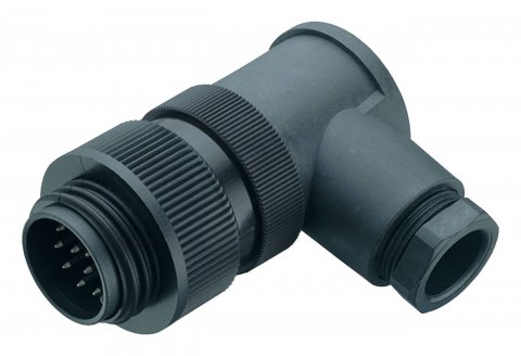 RD30 Male angled connector, Contacts: 12+PE, 10.0-12.0 mm, unshielded, solder, IP65