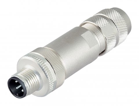 M12 Male cable connector, Contacts: 4, 5.0-8.0 mm, shieldable, screw clamp, IP67, UL