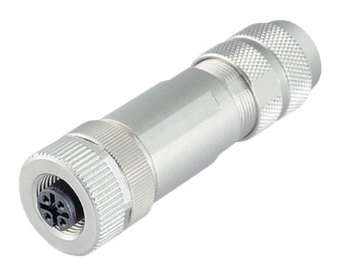 M12 Female cable connector, Contacts: 4, 5.0-8.0 mm, shieldable, screw clamp, IP67, UL