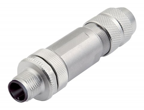 M12 Male cable connector, Contacts: 4, 5.0-8.0 mm, shieldable, crimping (Crimp contacts must be ordered separately), IP67, UL