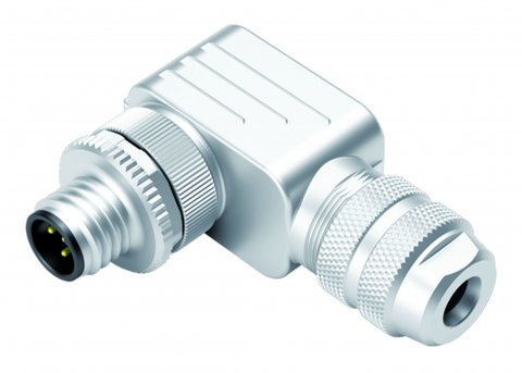 M12 Male angled connector, Contacts: 5, 6.0-8.0 mm, shieldable, screw clamp, IP67, UL