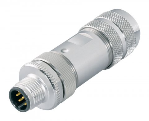 M12 Male cable connector, Contacts: 5, 8.0-10.0 mm, shieldable, screw clamp, IP67, UL