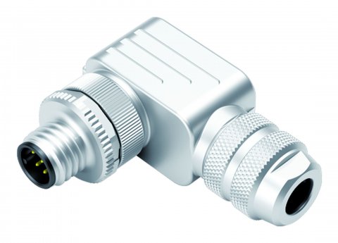 M12 Male angled connector, Contacts: 8, 6.0-8.0 mm, shieldable, screw clamp, IP67, UL