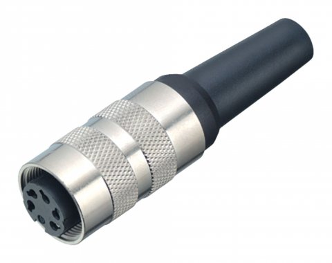 M16 Female cable connector, Contacts: 4 (04-a), 4.0-6.0 mm, shieldable, crimping (Crimp contacts must be ordered separately), IP40