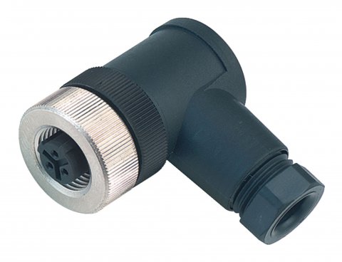 1/2 UNF Female angled connector, Contacts: 2+PE, 4.0-6.0 mm, unshielded, screw clamp, IP67, UL