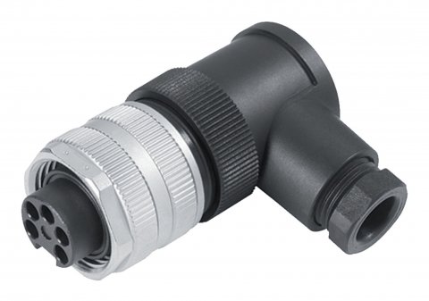 7/8" Female angled connector, Contacts: 2+PE, 6.0-8.0 mm, unshielded, screw clamp, IP67, UL, VDE