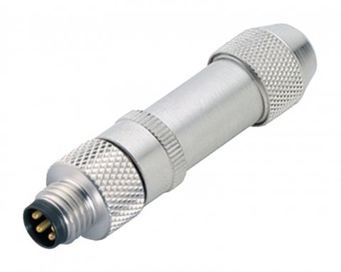 M8 Male cable connector, Contacts: 3, 3.5-5.0 mm, shieldable, solder, IP67, UL